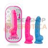 Dildo 7,5' con base de sopapa y testiculos azul